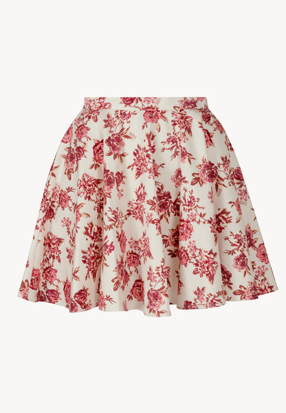 Floral mini skirt MALE cream