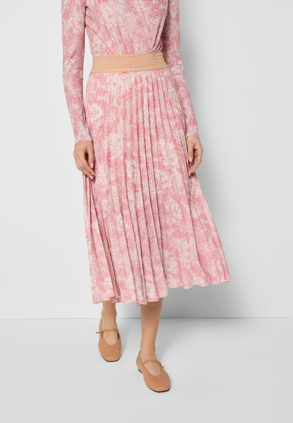 Pleated floral midi skirt AMINA