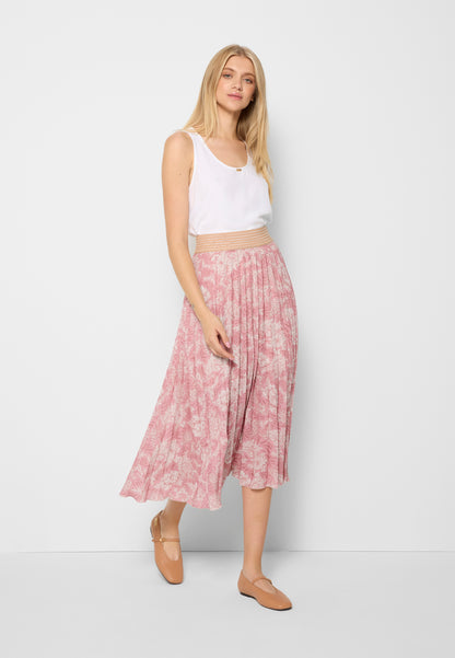 Pleated floral midi skirt AMINA