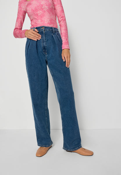 Wide-leg jeans with washed out effect BANOS