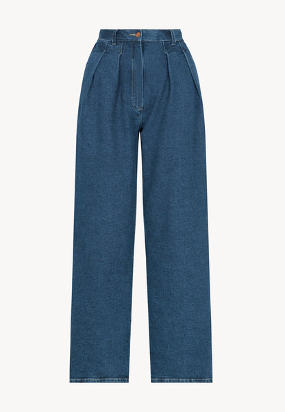 Wide-leg jeans with washed out effect BANOS