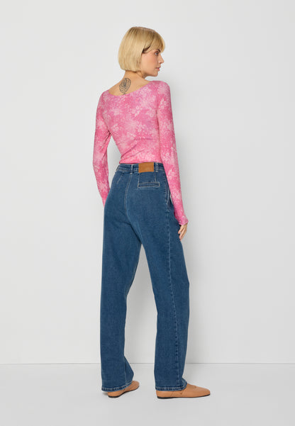 Wide-leg jeans with washed out effect BANOS