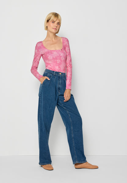 Wide-leg jeans with washed out effect BANOS