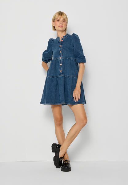 Mini denim dress with pockets DANIELLE blue