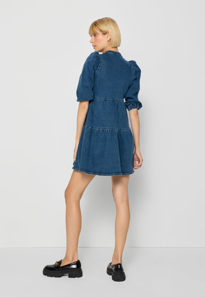 Mini denim dress with pockets DANIELLE blue