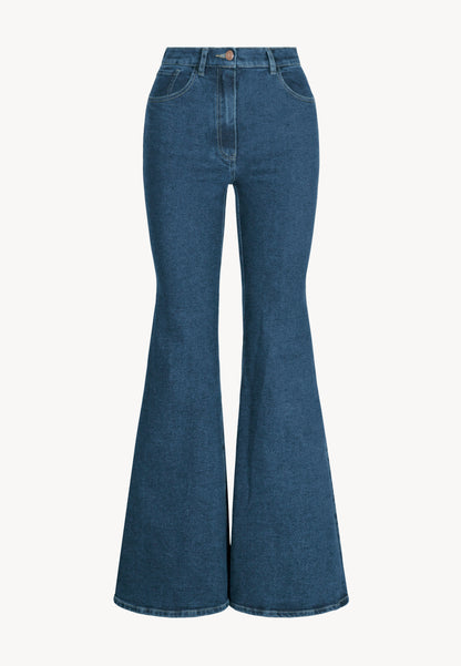 Flared pants with original washed out effect ATLANTA blue