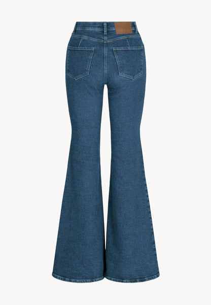 Flared pants with original washed out effect ATLANTA blue