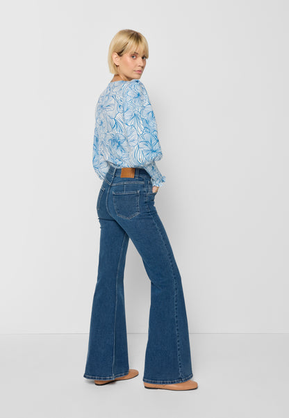 Flared pants with original washed out effect ATLANTA blue