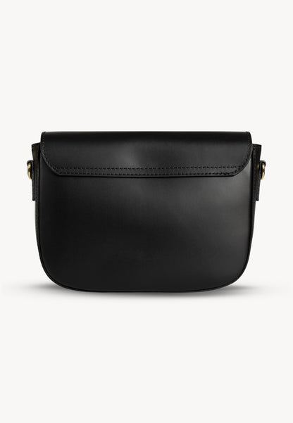 Leather bag with metal logo buckle BIZZI black