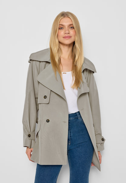 Short double-breasted trench coat RACHY beige