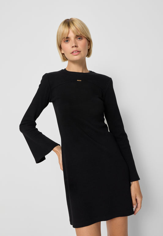 Mini dress with shoulder pads ANYIA in black