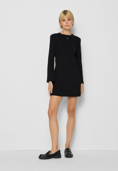 Mini dress with shoulder pads ANYIA in black