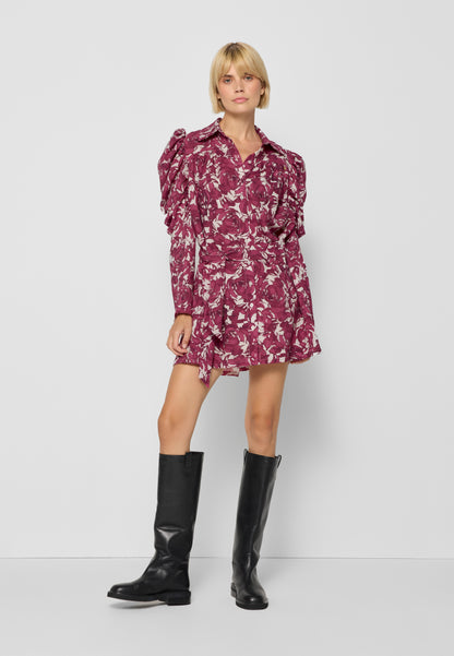 Shirt dress with a stand-up collar SCHONE in pink