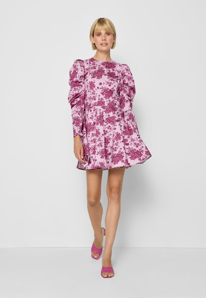 Mini dress with floral print and puffy sleeves LALI