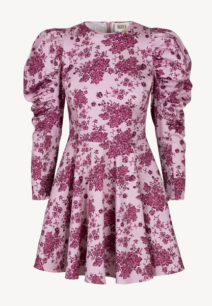 Mini dress with floral print and puffy sleeves LALI