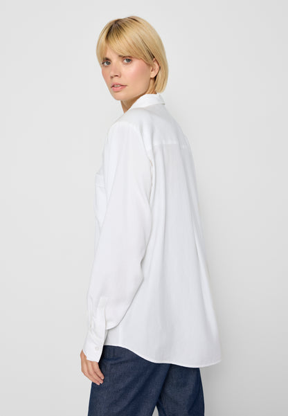 Women's blouse with shoulder pads GRUNEA in white