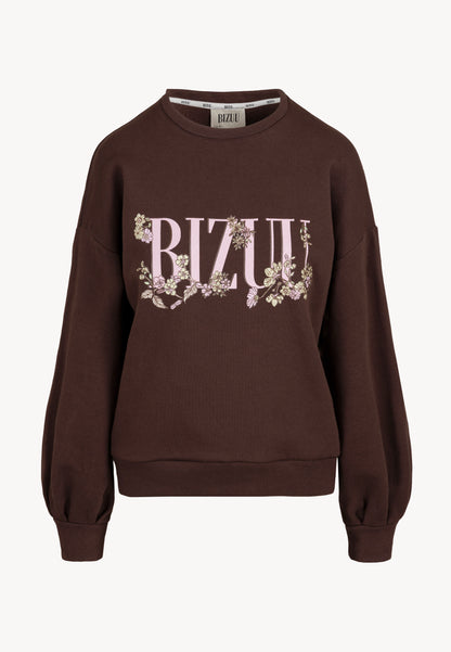 Women's sweatshirt with logo and long sleeves MORISA in brown