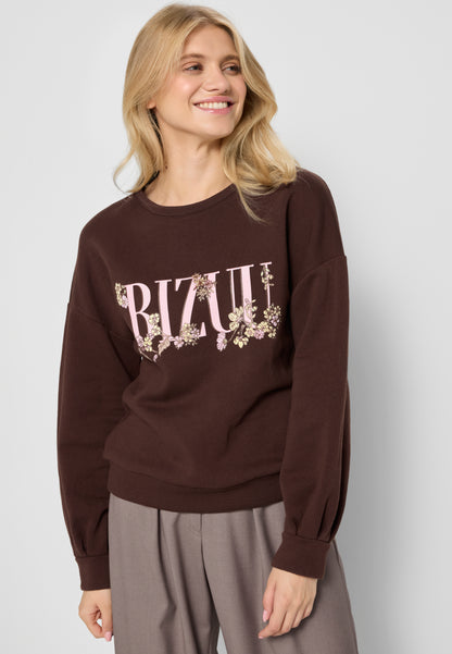 Women's sweatshirt with logo and long sleeves MORISA in brown