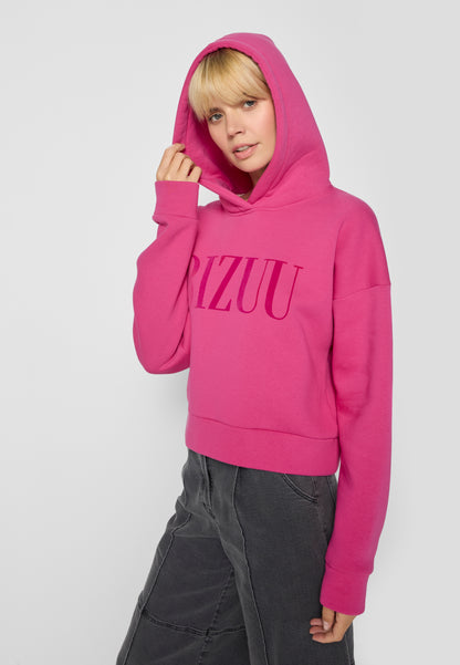 Hoodie with printed logo SAYDIN in pink