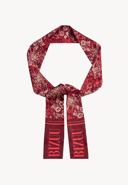 Floral print headband TROMSO in burgundy