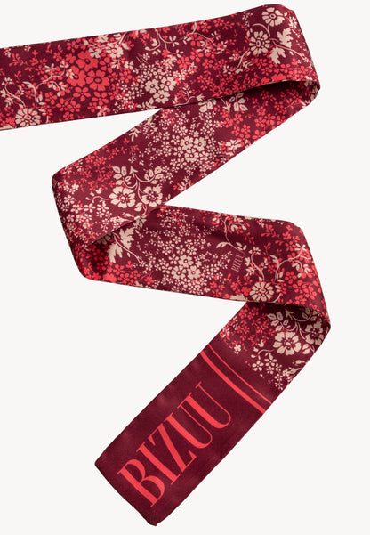 Floral print headband TROMSO in burgundy