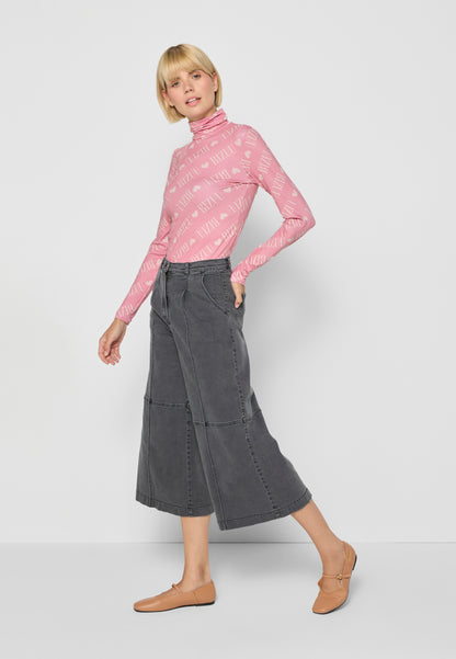 Culotte-style denim pants DOZAMI in grey