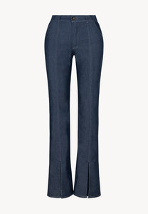 Jeans with a cut and rip at the bottom ALLAJEN in blue