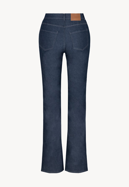 Jeans with a cut and rip at the bottom ALLAJEN in blue