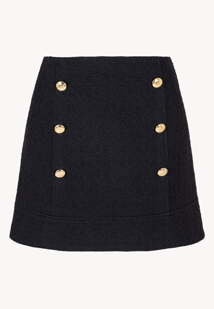 Mini skirt with decorative buttons LESSA in black