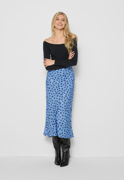 Midi skirt in viscose jacquard with floral structure BREE