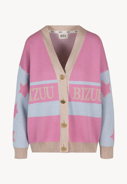 Cardigan with golden buttons RUGIA, pink