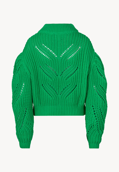 Oversized, unbuttoned cotton sweater CEJBA in green