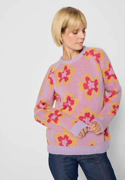 Floral sweater pullover DOOM in purple