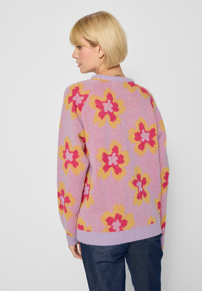 Floral sweater pullover DOOM in purple