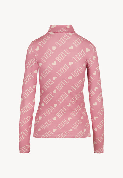 Women's golf shirt with logo and long sleeves SOPHIE in pink