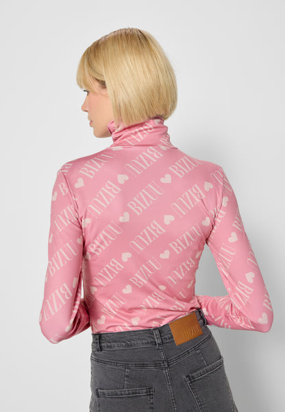 Women's golf shirt with logo and long sleeves SOPHIE in pink