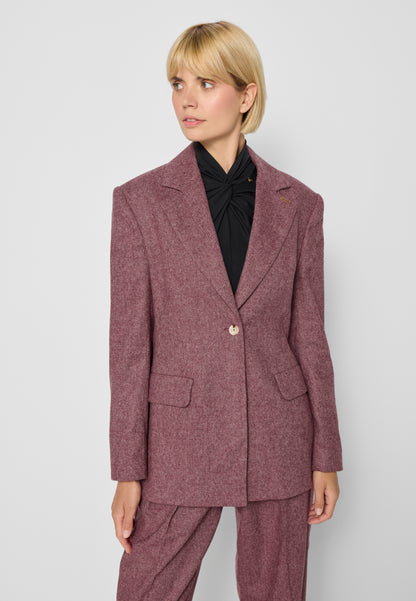 Tailored single-breasted NEVETTA burgundy blazer