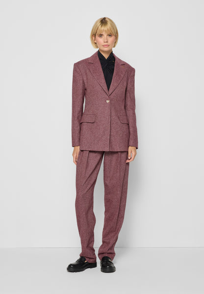 Tailored single-breasted NEVETTA burgundy blazer