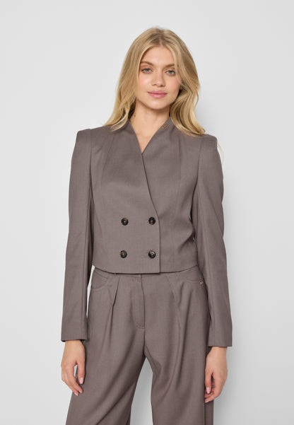 Short double-breasted blazer NIWANNA in beige