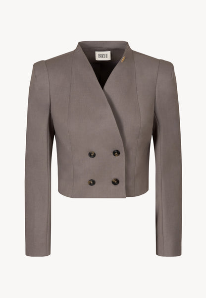 Short double-breasted blazer NIWANNA in beige