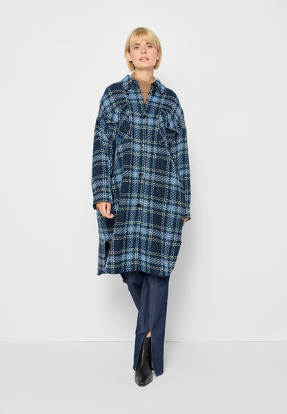 Oversized women's coat SISA in blue