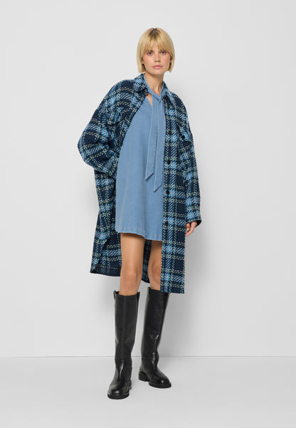 Oversized women's coat SISA in blue