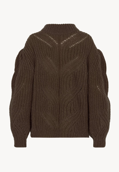 Oversized open-knit sweater with a touch of wool ROSSO in brown