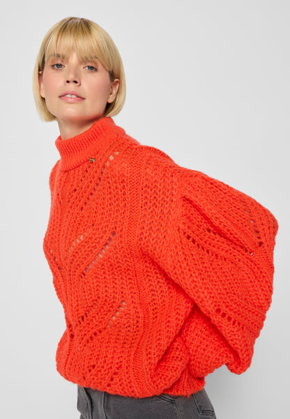 Women's sweater with dropped shoulder line ROSSO, orange