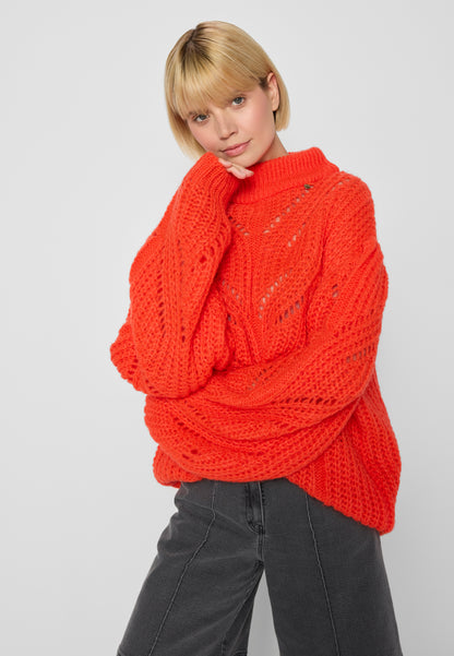 Women's sweater with dropped shoulder line ROSSO, orange