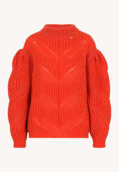 Women's sweater with dropped shoulder line ROSSO, orange