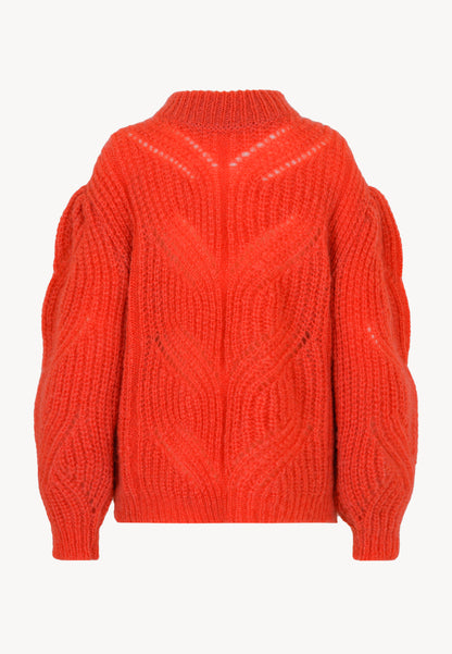 Women's sweater with dropped shoulder line ROSSO, orange