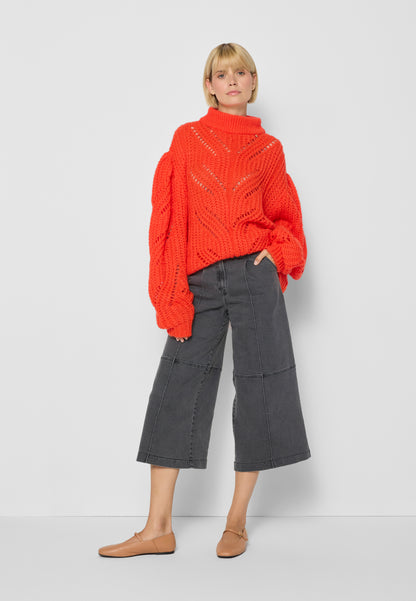 Women's sweater with dropped shoulder line ROSSO, orange