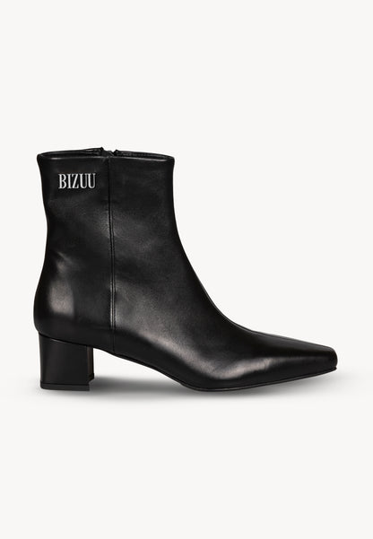 Black leather women's boots with logo JULIMES