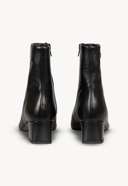 Black leather women's boots with logo JULIMES